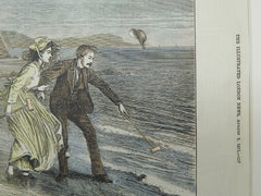"Croquet Under Difficulties", Illustrated London New, 1871. Original Illustration.