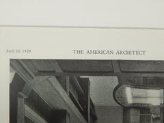 Club Room, Boathouse of John Hay Whitney, Manhasset, NY, 1929, Lithograph. La Farge, Warren & Clark.