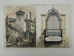 Wrought Iron Entrance Gates, Old Silk Mill, Derby, England, 1883, Original Plan. A. Macpherson