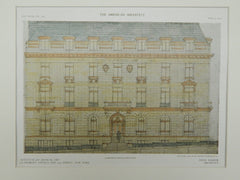 Elevation of the Institute of Musical Art in New York NY, 1910. Donn Barber
