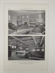 Storage, Boathouse of John Hay Whitney, Manhasset, NY, 1929, Lithograph. La Farge, Warren & Clark.
