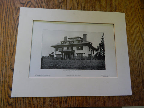 House of Daniel R. Craig,ESQ, Wellesley, MA, 1905,Lithograph. Brown.