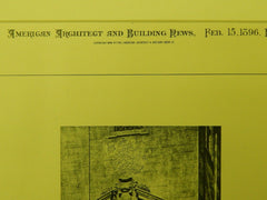 Detail, City Hall, Paterson, NJ, 1896, Lithograph. Carrere & Hastings.