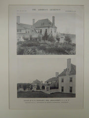 Exterior, House of E. E. Bartlett, Amagansett, Long Island, NY, 1916, Lithograph. W.L. Bottomley.
