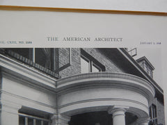 Alpha Tau Omega Fraternity House, Berkeley, CA, 1918, Lithograph. William C. Hays.