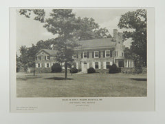 Perspective, House of John F. Wilkins, Rockville, MD, 1925, Lithograph. John Russell Pope.