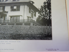 House of Daniel R. Craig,ESQ, Wellesley, MA, 1905,Lithograph. Brown.