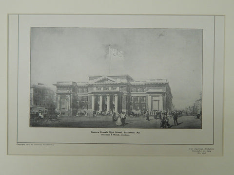 Eastern Female High School, Baltimore, MD, 1904, Original Plan. Simonson & Pietsch.