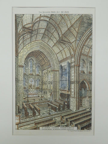 St. Mary's Church in Hammersmith, London, England, 1882. Arthur Baker