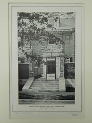 Entrance to House of Henry S. Howe, Longwood, MA, 1904, Lithograph. Peabody & Stearns.