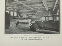 Storage, Boathouse of John Hay Whitney, Manhasset, NY, 1929, Lithograph. La Farge, Warren & Clark.