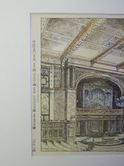 First Ecclesiastical Society of Wethersfield, CT, 1885. Original Plan. J.C. Mead.
