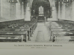All Saints Church, Ackworth, Moortop, Yorkshire, UK, 1891, Lithograph. Henry Curzon.