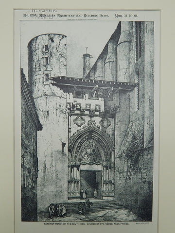 Exterior Porch: Church of Ste. Cecile in Alby, France, 1900. Original