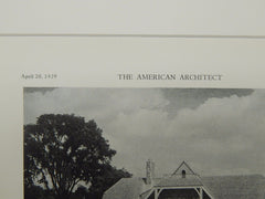 Exterior, Boathouse of John Hay Whitney, Manhasset, NY, 1929, Lithograph. La Farge, Warren & Clark.
