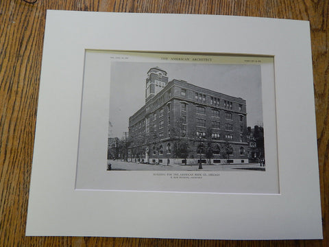 Building For American Book Co., Chicago, 1921. Lithograph. Dunning.