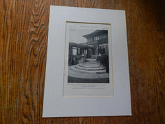 House of Dr. W.S. Rainsford, Ridgefield, CT, Lithograph,1918. Atterbury.