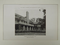 Alternate Perspective, Detroit Golf Club, Detroit, MI, 1921, Lithograph. Albert Kahn.