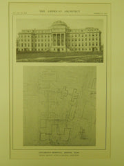 Layout, Children's Hospital, Boston, MA, 1914, Lithograph. Shepley, Rutan & Coolidge.