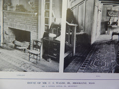 Copy of House of Mr. C.S. Waldo,Jr., Hall, Brookline,MA, Lithograph,1914. Mr. J. Lovell Little, Jr.