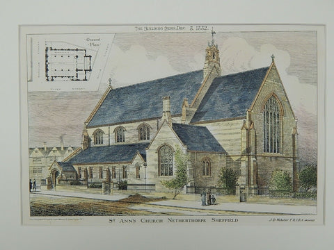 St. Ann's Church, Netherthorpe, Sheffield, England, 1882. J. D. Webster. Original