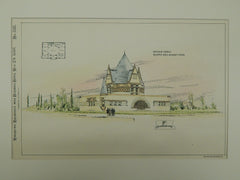 Unitarian Church, Topeka KS, 1891. Seymour Davis. Original Plan