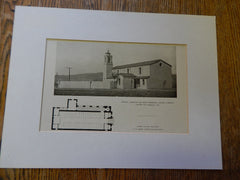 Amanda Anderson McCarthy Memorial Chapel, Carthay Center, Los Angeles ,CA, 1924, Lithograph. Alfred Eichler.
