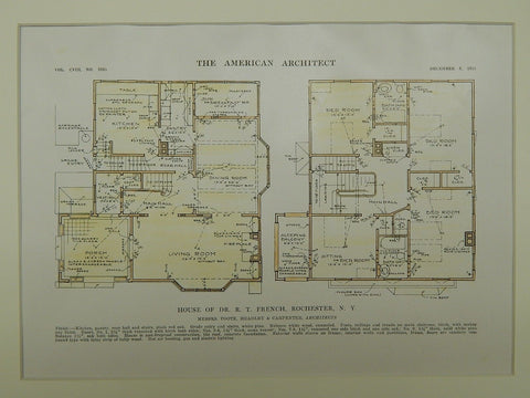 House of Dr. R. T. French in Rochester NY, 1915. Foote, Headley & Carpenter