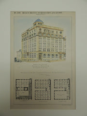 Design for Chamber of Commerce, Richmond, Virginia, 1891. M.D. Dimmock.