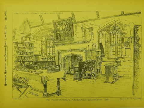 The College Library, Vicar's Close, Wells, England, 1894, C. E. Mallows.