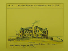 Cottage for Mrs. J. E. Cary, Nantucket MA, 1891. Hoppin, Read & Hoppin. Original