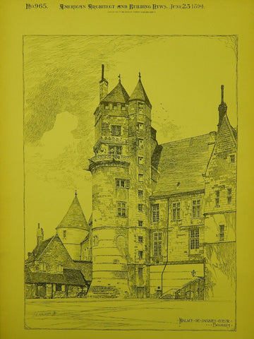 Palace de Jacques Coeur in Bourges, France, 1894.