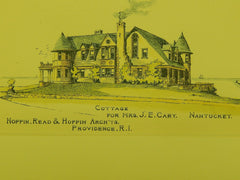 Cottage for Mrs. J. E. Cary, Nantucket MA, 1891. Hoppin, Read & Hoppin. Original
