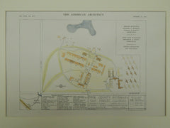 Building Layout for the Cook County Infirmary in Oak Forest IL, 1915. Richard E. Schmidt