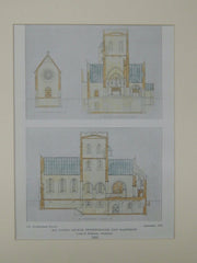 All Saints Church, Peterborough, NH, 1925, Original Plan. Cram & Ferguson.