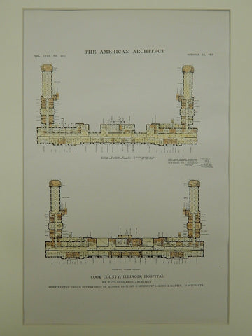 Fourth & Fifth Floors at the Cook County Hospital in Chicago IL, 1915. Paul Gerhardt