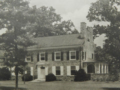 Perspective, House of John F. Wilkins, Rockville, MD, 1925, Lithograph. John Russell Pope.