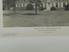 Perspective, House of John F. Wilkins, Rockville, MD, 1925, Lithograph. John Russell Pope.