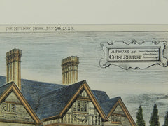 House at Chislehurst, London, England, 1883.  Ernest Newton. Original Plan
