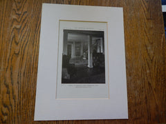 Interior, House of William H. Reid, Springdale, CT, 1919, Lithograph. Arthur Loomis Harmon.