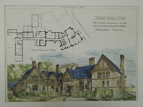 Country Residence of the late Geo. Edmund Street,Holmdale,England, 1882. Geo. Edmund Street