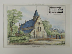 Church of St. Saviour, Mortomley, Yorkshire, UK, 1874, Original Plan. James Brooks.