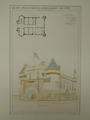 Competitive Design, Armory, Jacksonville, FL, 1896. Original Plan. Sherman & Fonneman.