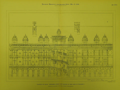 Wing of Francois I at the Chateau de Blois in Blois, France, 1896. W. J. Partridge