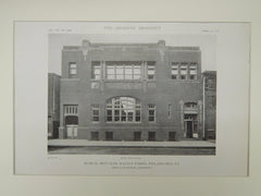 Main Elevation, Musical Arts Club, Walnut St, Philadelphia, PA, 1919, Lithograph. Price & McLanahan.