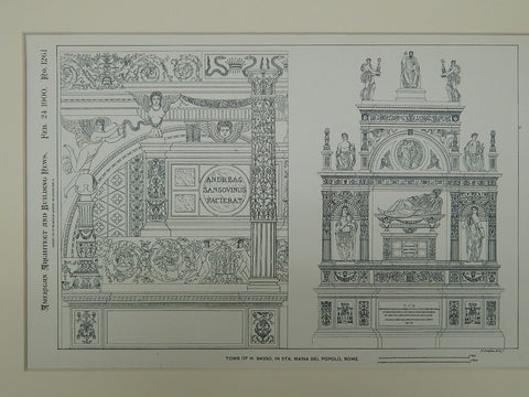 Tomb of H. Basso in Sta. Maria del Popolo, Rome, Italy, 1900. A. Grandjean