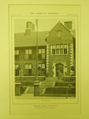 Main Entrance, Meramec School, St. Louis, MO, 1914, Lithograph. William B. Ittner.