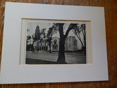 View from Northwest, First Congregational Church, Riverside, CA, 1914. Myron Hunt.