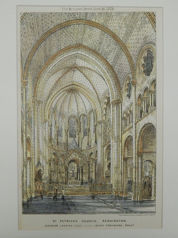 Interior: St. Patrick's Church in Kensington, England, 1873. Henry Conybeare