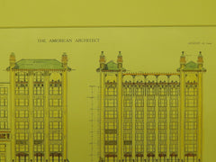 Elevations: Forsyth Theater and Office Building in Atlanta GA, 1909. A. Ten Eyck Brown